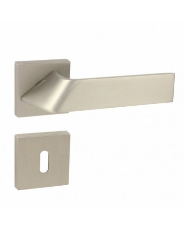 Puxador de porta Buzz QR com roseta de chave L - ferragens design