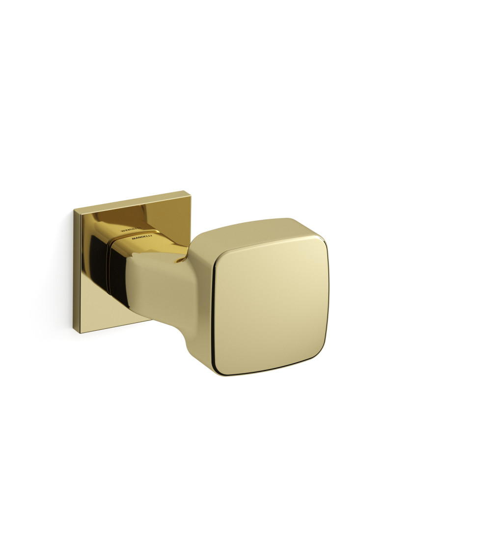 Botão de porta ouro polido Mandelli Carrè puxador design