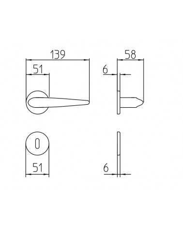 Puxador de porta Mandelli Zoe com dimensões