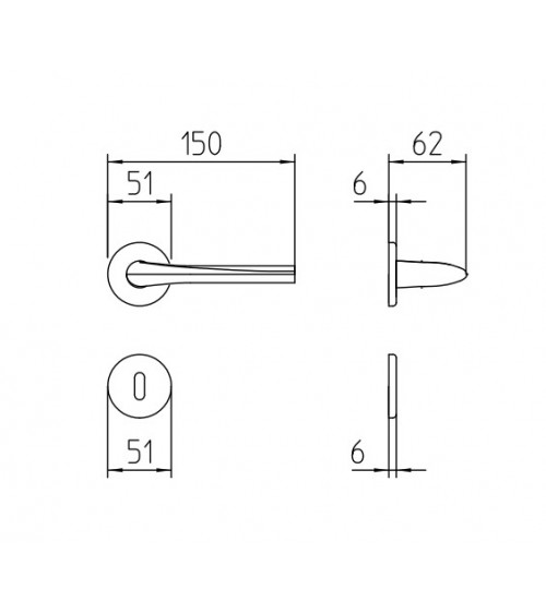 Puxador de porta bronze mate Mandelli Filo puxador design
