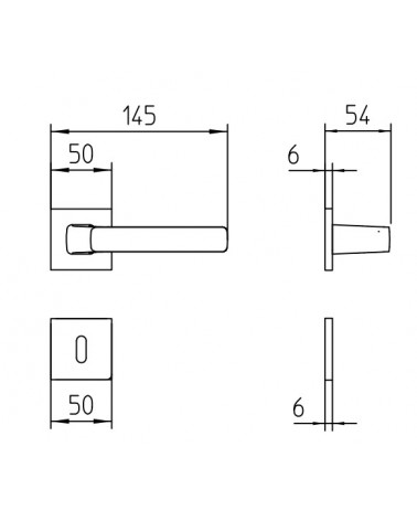 Puxador de porta Mandelli Fenix com dimensões