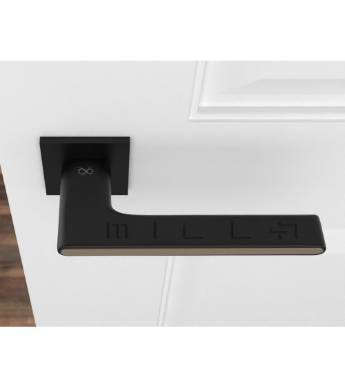 Puxador de Porta Preto e dourado Ferrara quadrado - puxador design