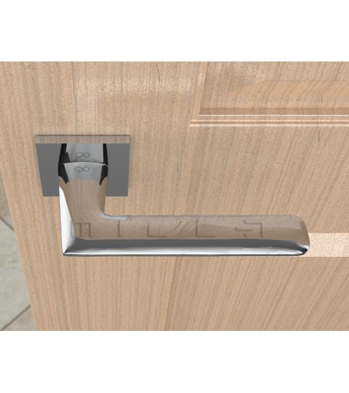 Puxador de porta cromado escovado line GIULIA design