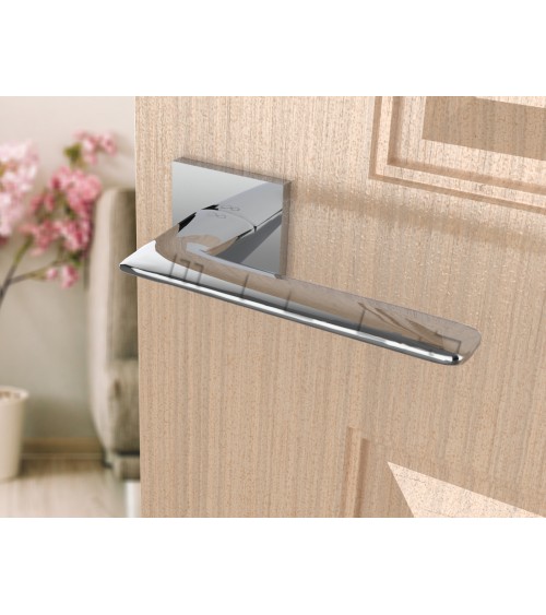 Puxador de porta cromado escovado line GIULIA design
