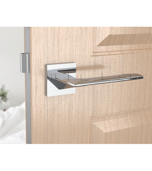 Puxador de porta cromado escovado line GIULIA design