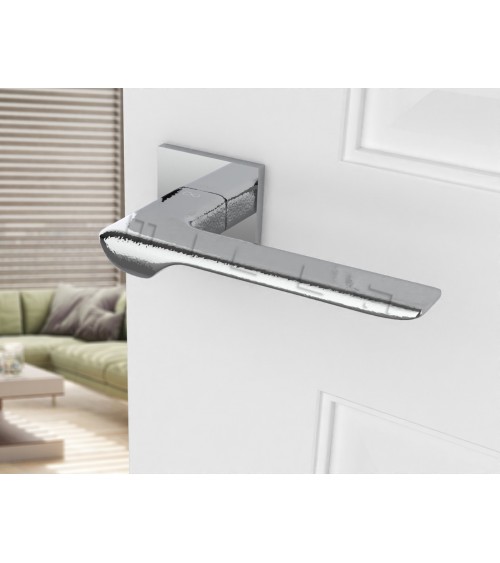 Puxador de porta cromado polido LIGNE design