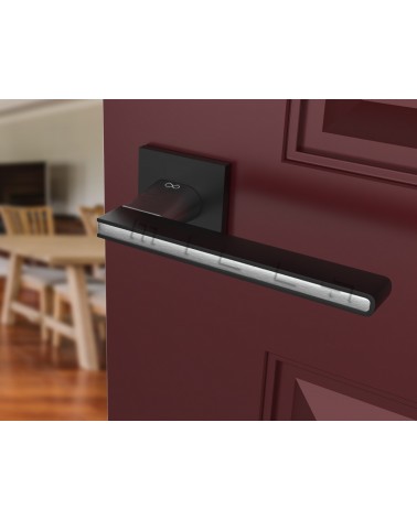 Puxador de Porta moderno Preto NICOLA quadrado em zamak