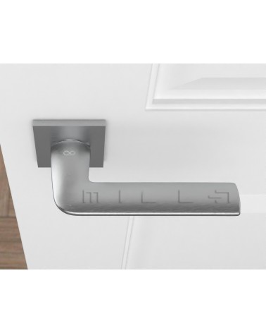 Puxador de porta estilo clássico STINGER puxador design vista de cima montado numa porta