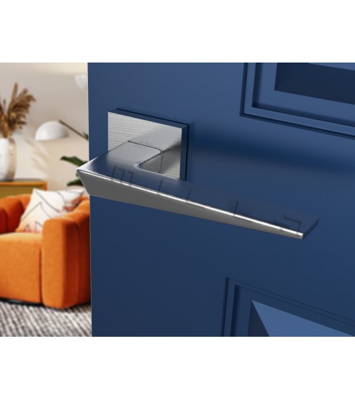 Puxador de porta cromado escovado VEGA - design