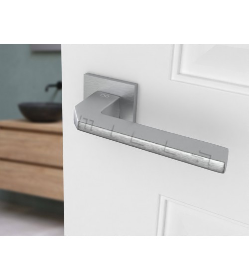 Puxador de porta cromado acetinado ETNA ferragens design