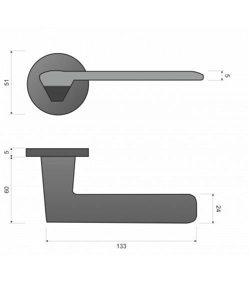 Puxador de porta cromado escovado Line GIULIA puxador design