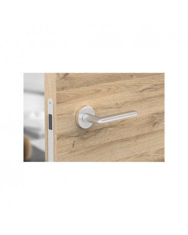 Puxador de porta moderno Spark puxador design visto de cima montado numa porta