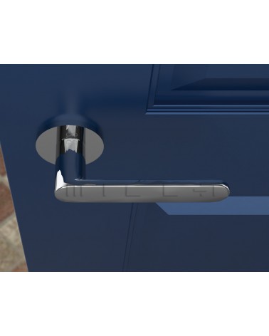 Puxador de porta clássico Line Vénus design visto de cima montado numa porta