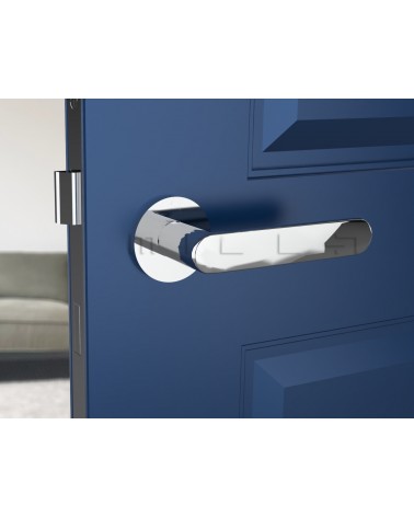 Puxador de porta clássico Line Vénus design com lingueta montado numa porta