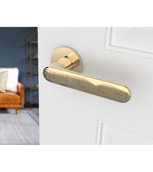 Puxador de porta dourado polido Line Vénus design