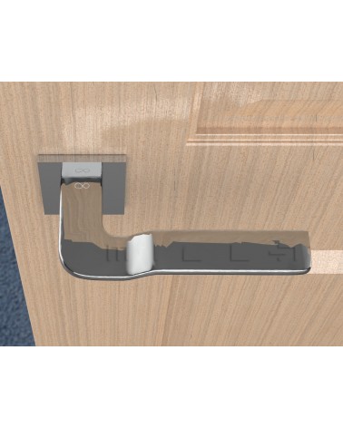 Puxador de Porta em placa quadrada LINE BALI design cor 1 numa porta 2