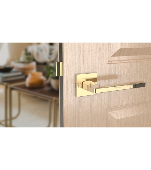 Puxador de porta em placa quadrada PYROLA ferragens design