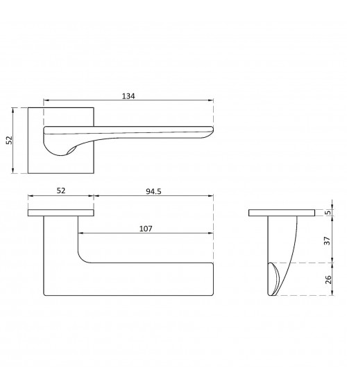 Puxador de porta moderno IRIS puxador design cor 2