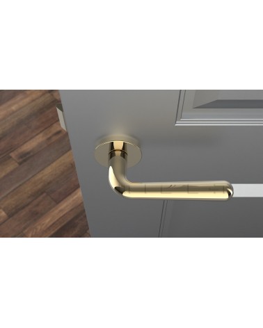 Puxador de porta em zamak IRGA puxador design vista de cima montado numa porta