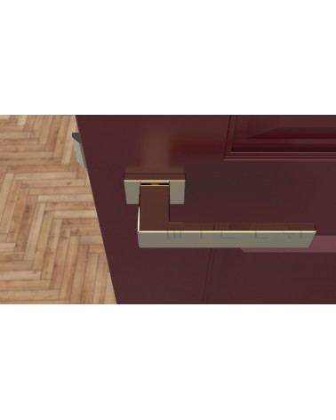 Puxador de porta em zamak PINA puxador design vista de cima montado numa porta
