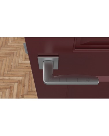 Puxador de porta em zamak ERBA puxador design cor 2 vista de cima montado numa porta