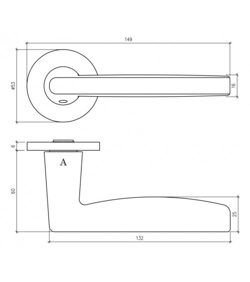 Puxador de porta em zamak LUNA design cor 2