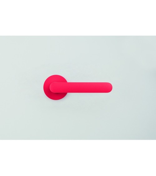 Puxador de porta cor Vermelho Morango - Moon One Redonda - puxador design