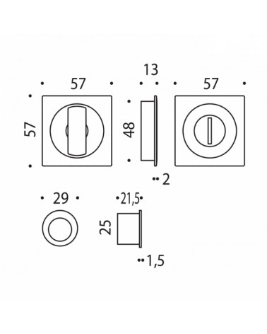 Puxador para porta deslizante Moon One com dimensões