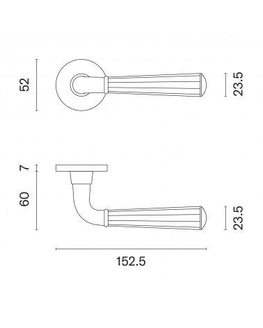 Puxador de porta MARIGOLD com dimensões