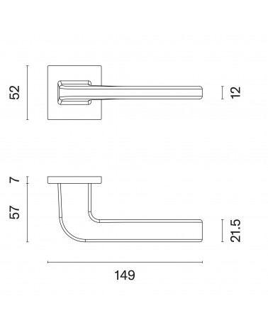 Puxador de porta ISMENA com dimensões