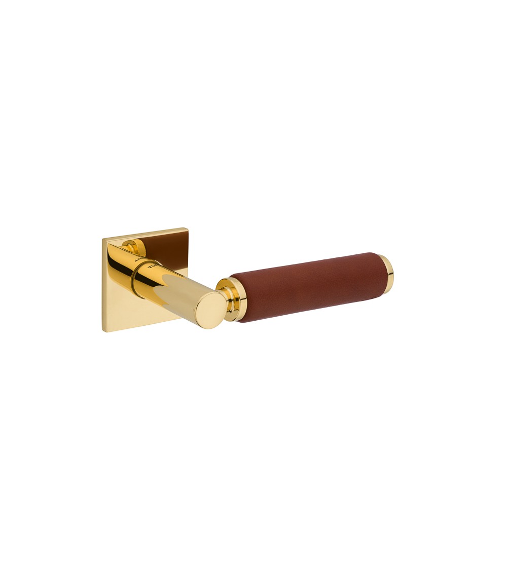 Puxador de porta contemporâneo em couro claro TUPAI 4200/200 quadrado - puxador design