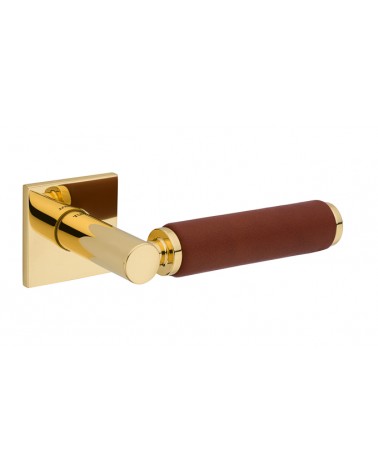 Puxador de porta contemporâneo em couro claro TUPAI 4200/200 quadrado - puxador design