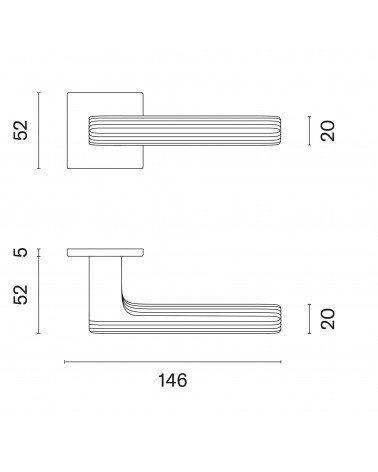 Puxador de porta texturado LARICE com dimensões