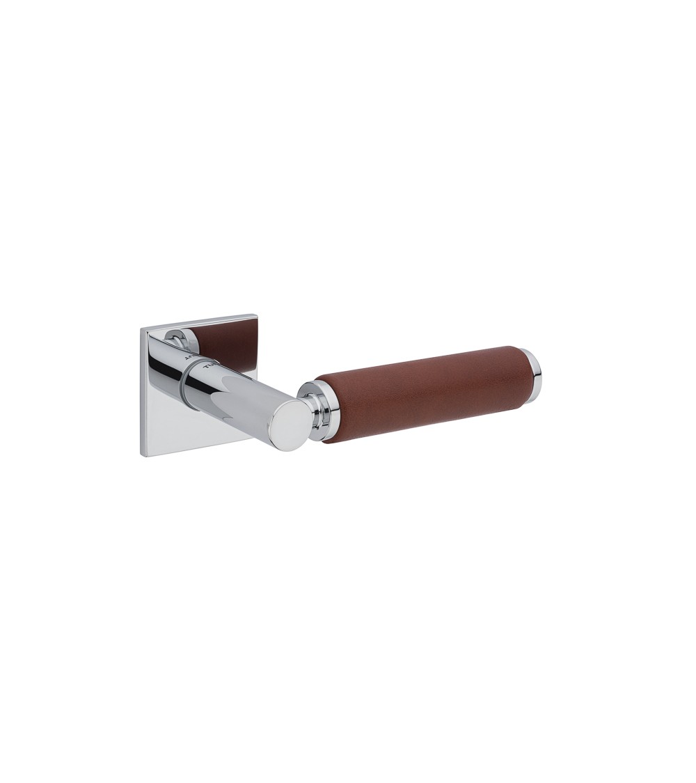 Puxador de porta contemporâneo em couro escuro TUPAI 4200/201 quadrado - puxador design