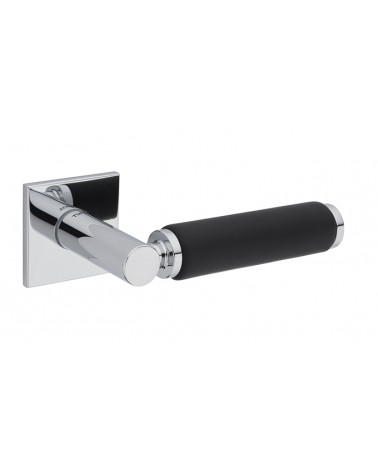 Puxador de porta em latão e couro TUPAI 4200/202 quadrado - puxador design