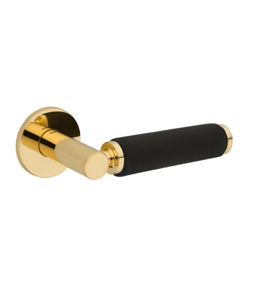 Puxador de porta em couro dourado polido TUPAI 4200/202 redondo - puxador design