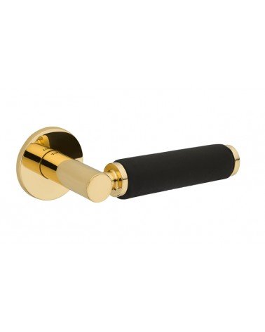 Puxador de porta em couro dourado polido TUPAI 4200/202 redondo - puxador design