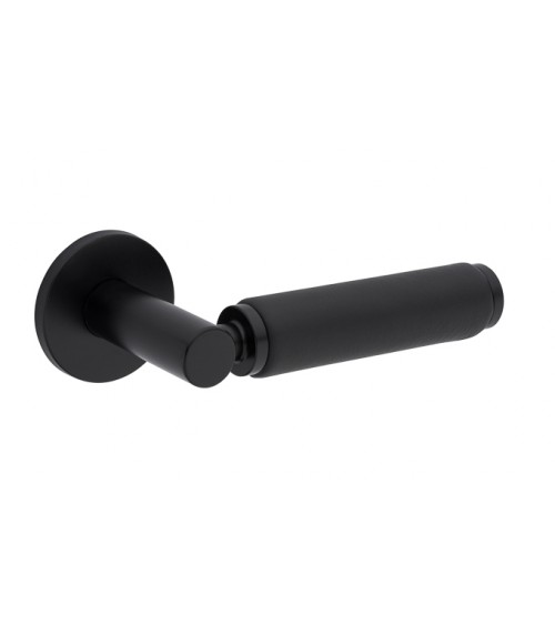 Puxador de porta preto em couro TUPAI 4200/202 redondo - puxador design