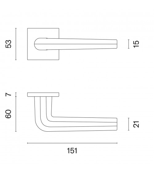 Puxador de porta em crómio polido sobre placa quadrada FUNKIA - puxador design