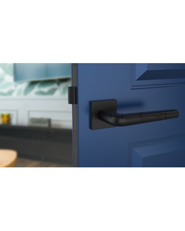 Puxador de porta em crómio polido sobre placa quadrada FUNKIA - puxador design