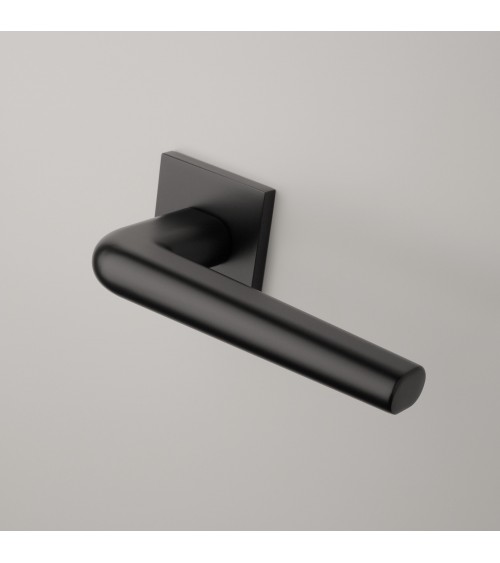 Puxador de porta em crómio polido sobre placa quadrada FUNKIA - puxador design