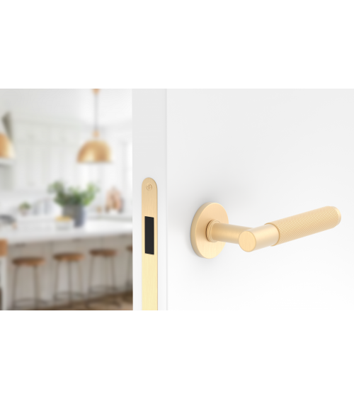 Puxador de porta dourado acetinado Time Slim puxador design