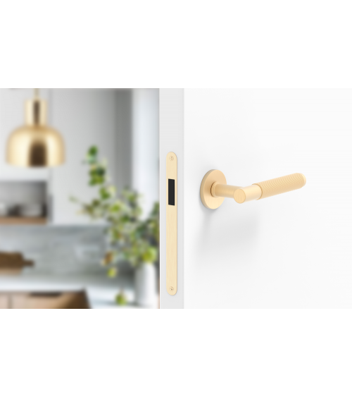 Puxador de porta dourado acetinado Time Slim puxador design