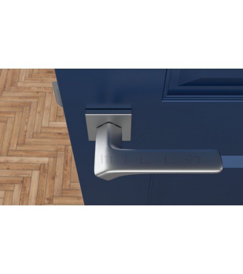 Puxador de porta cromado acetinado BERGERIA ferragens design