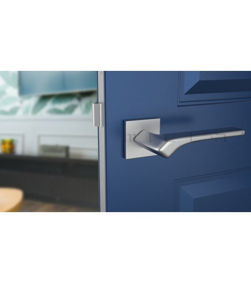 Puxador de porta cromado acetinado BERGERIA ferragens design