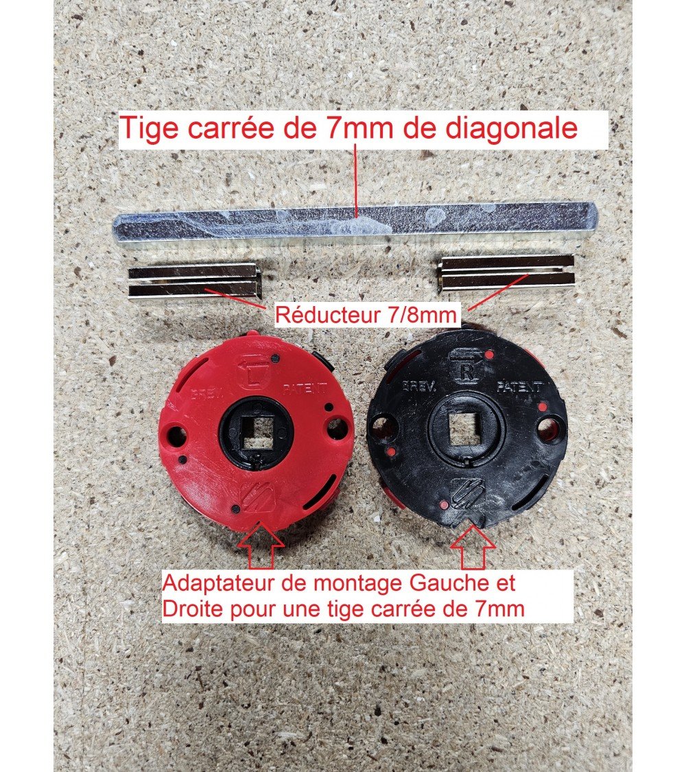 Kit de montagem puxadores Moon para fechadura de espiga 7mm - puxador design