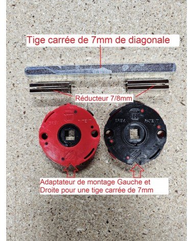 Kit de montagem puxadores Moon para fechadura de espiga 7mm - puxador design