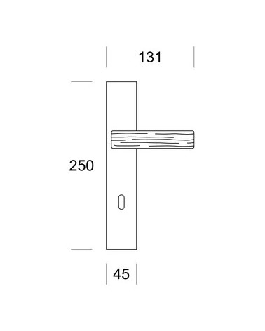 Puxador de porta Ento Wood com dimensões