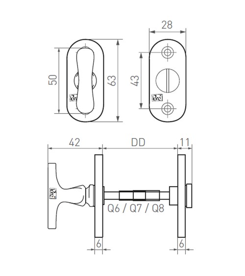 cópia de Roseta de porta CDF chave PZ-PBTC 1 - design