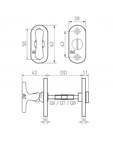 Roseta de porta CDF WC-PBTC 1 - design